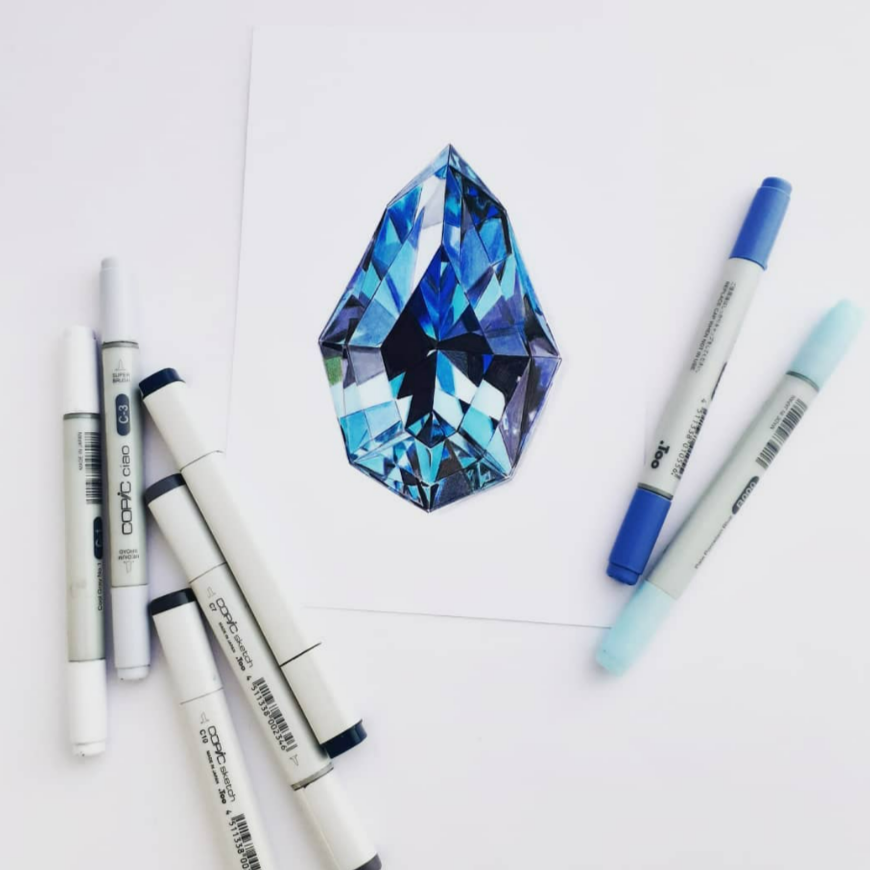 Refinery Row - Rendering Gemstones with Alcohol Markers