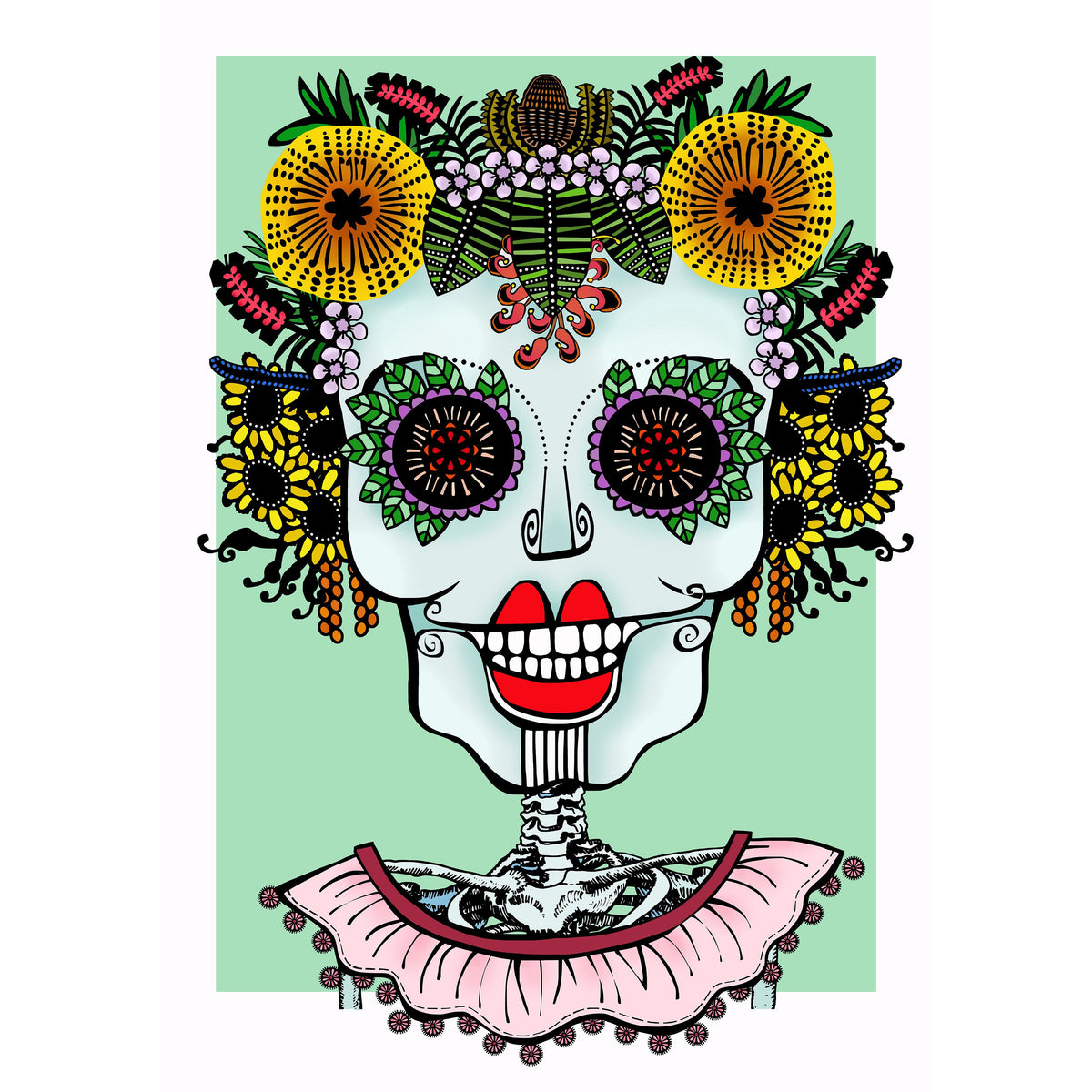 Calaveras Draw - Mint Green