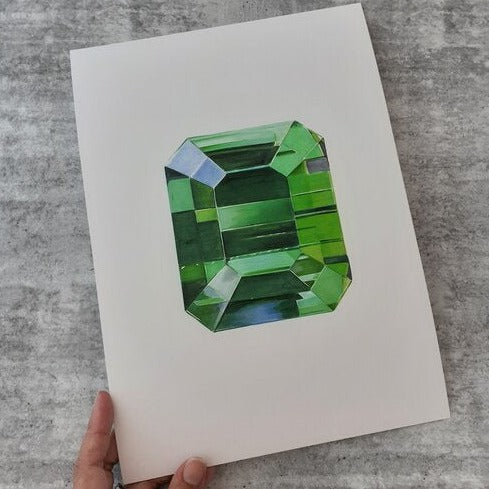 Green Bi-Colour Tourmaline - Fine Art Print