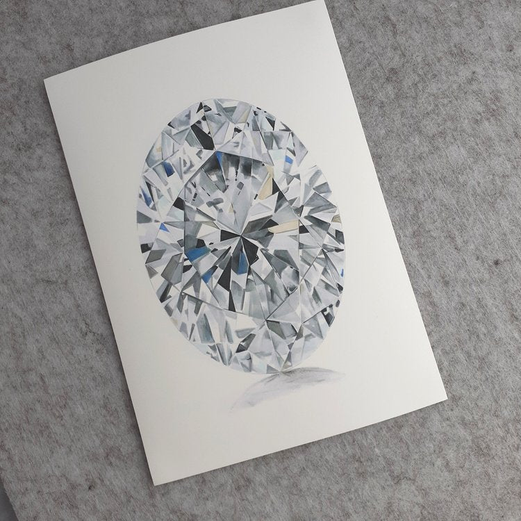Oval Cut Diamond - Fine Art Print