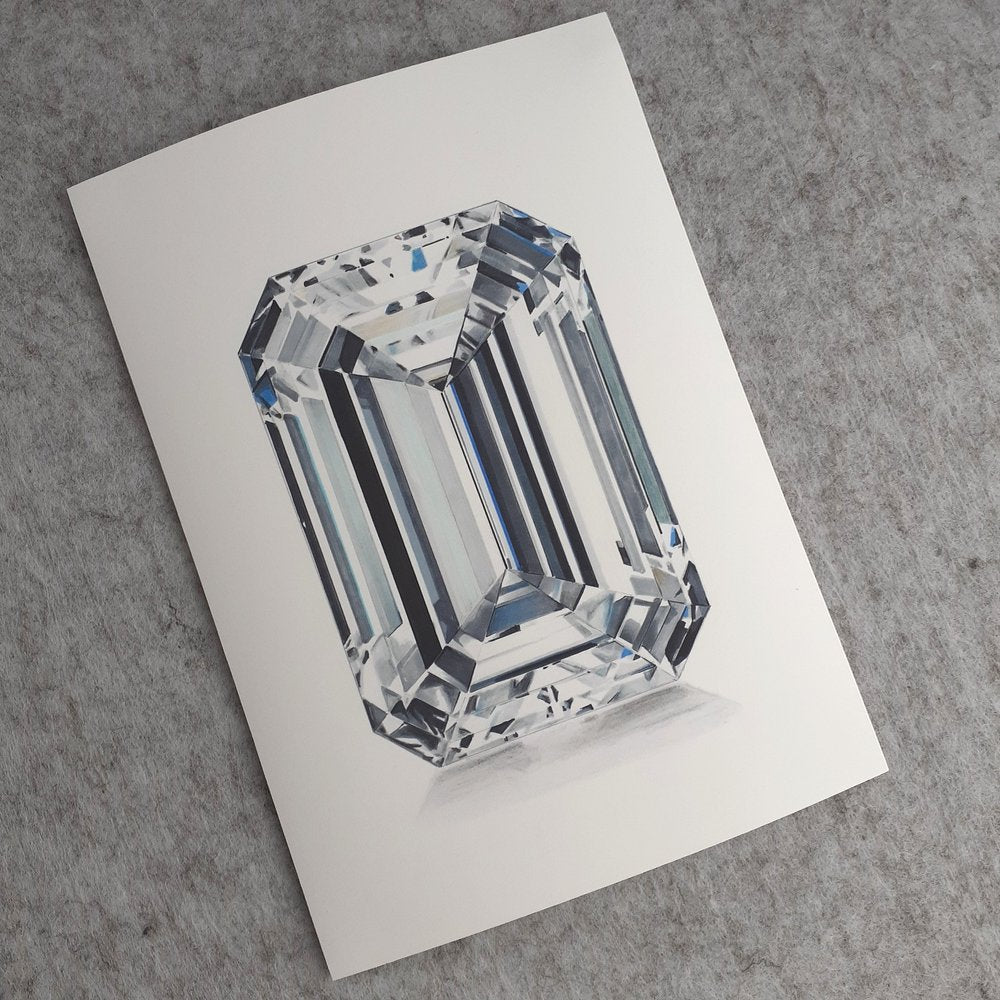 Emerald Cut Diamond - Fine Art Print
