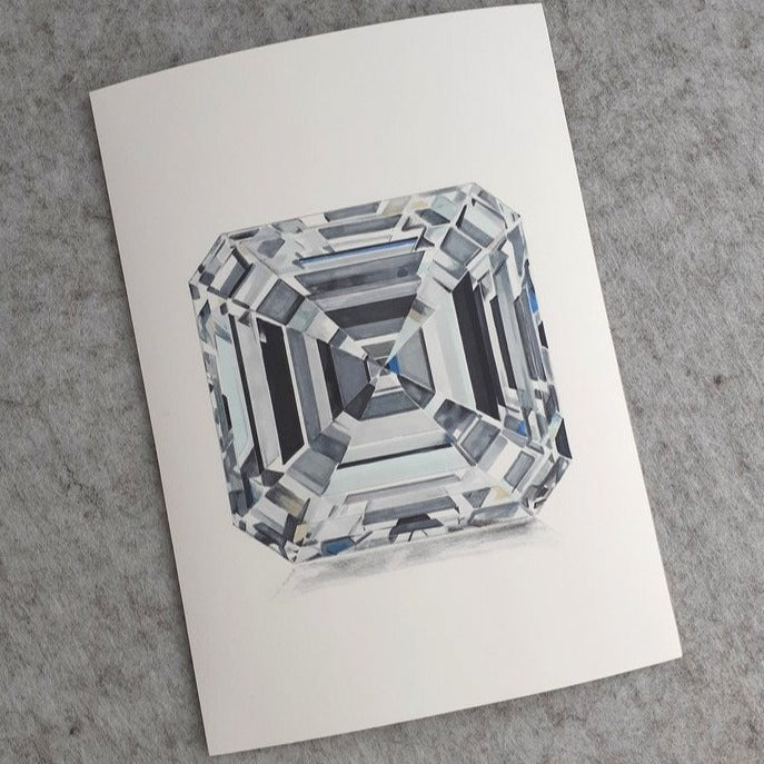 Asscher Cut Diamond - Fine Art Print