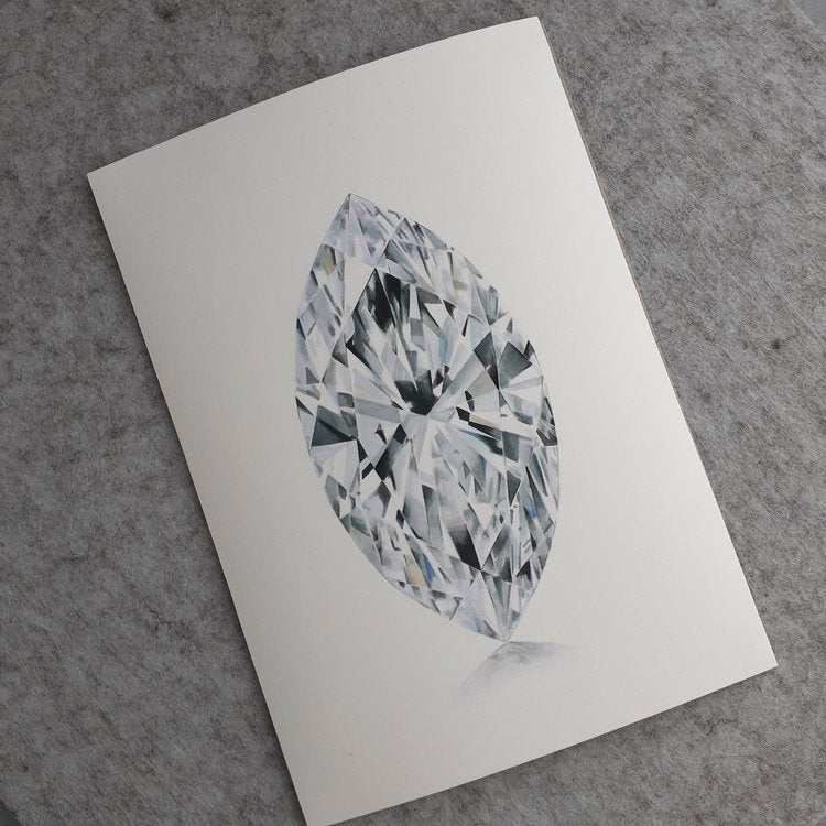 Marquise Cut Diamond - Fine Art Print