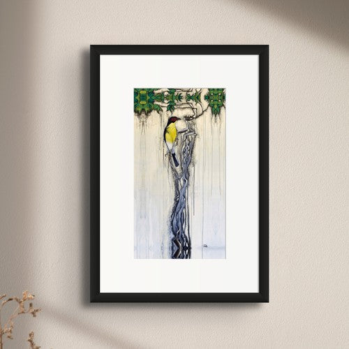 Mr Fig Bird And His Lady Tree - Mini Print