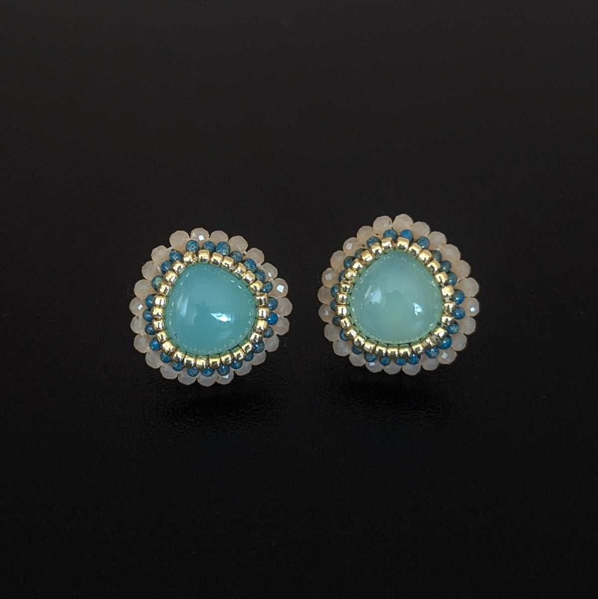 Aquamarine Heart Earrings