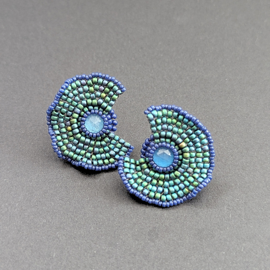 Aquamarine Ruffle Earrings
