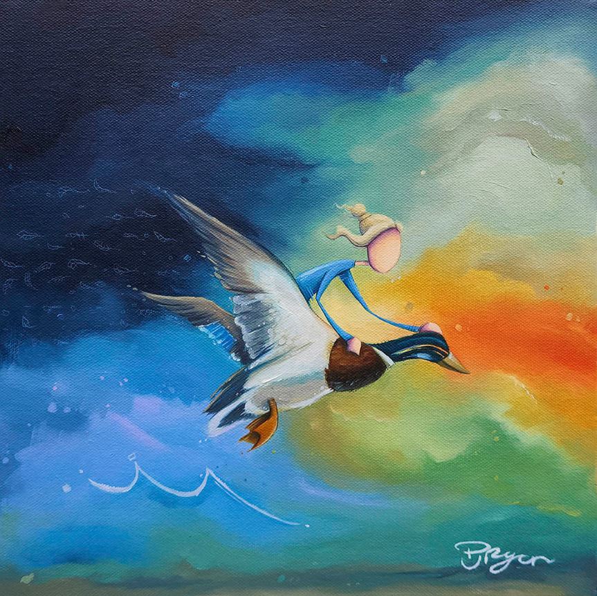 Learning To Fly (With Mr Mallard) - Fine Art Print