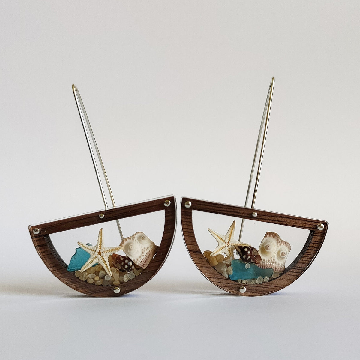 Semicircle Ocean Treasure Earrings