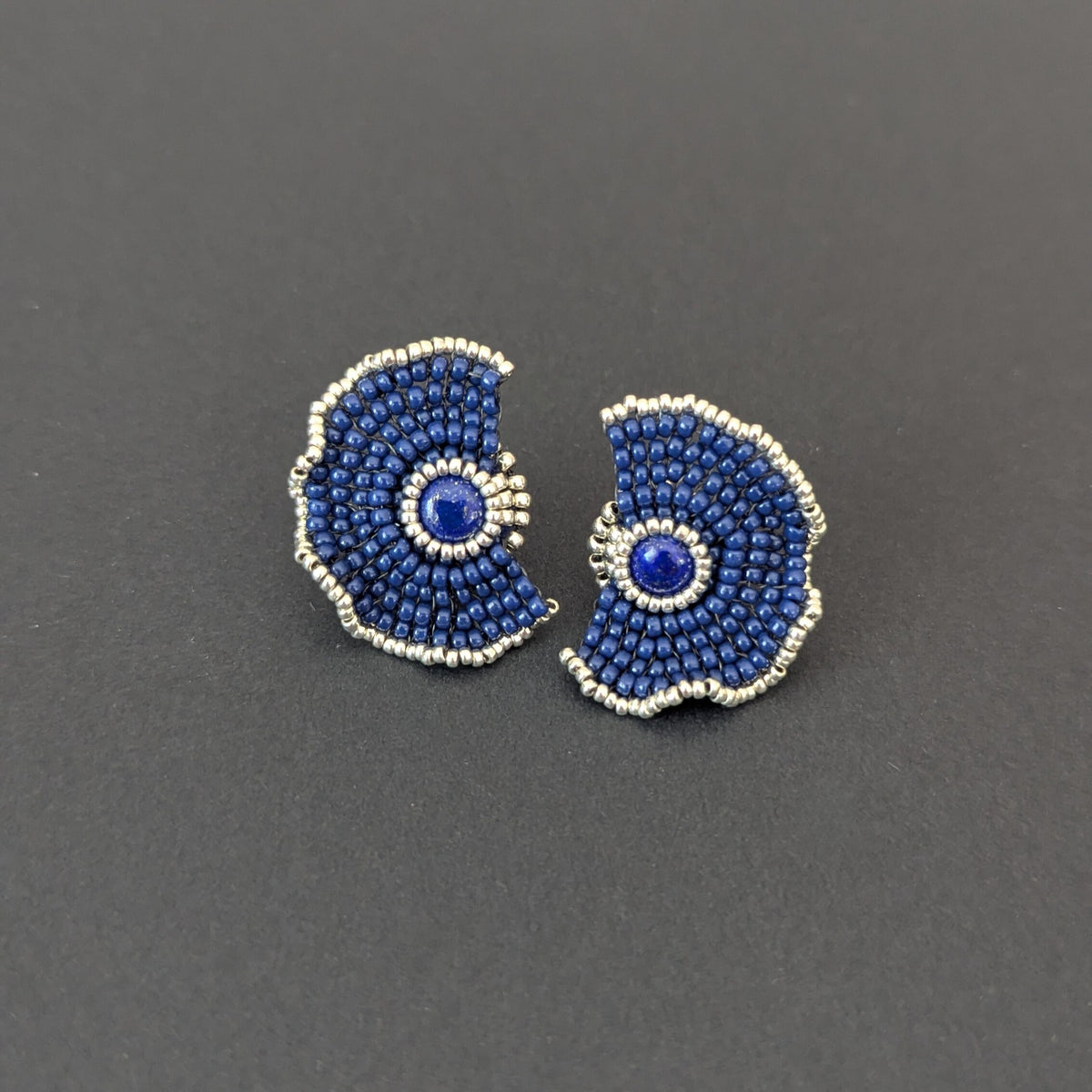 Lapis Ruffle Earrings