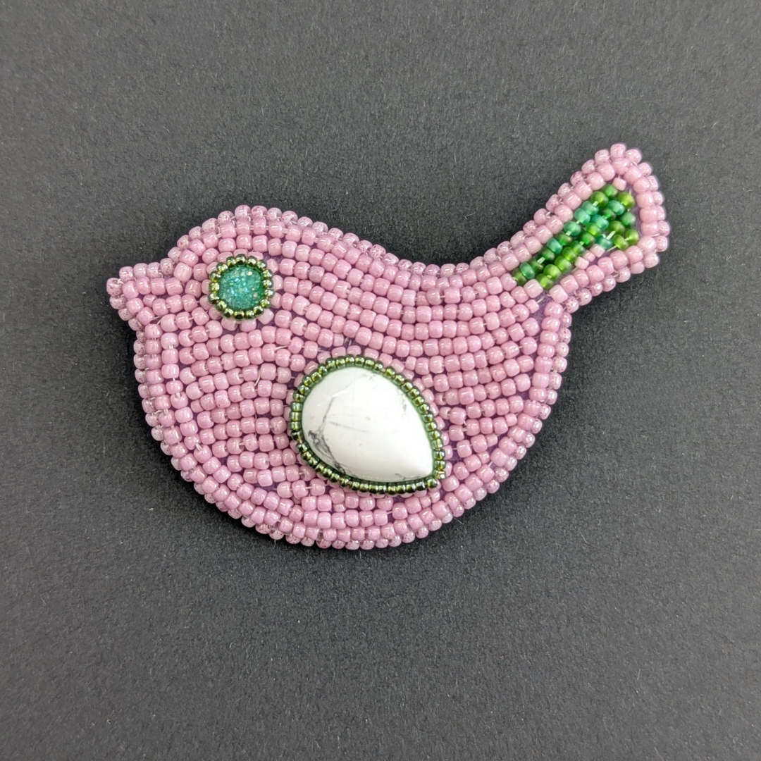 Lilac Bird Brooch