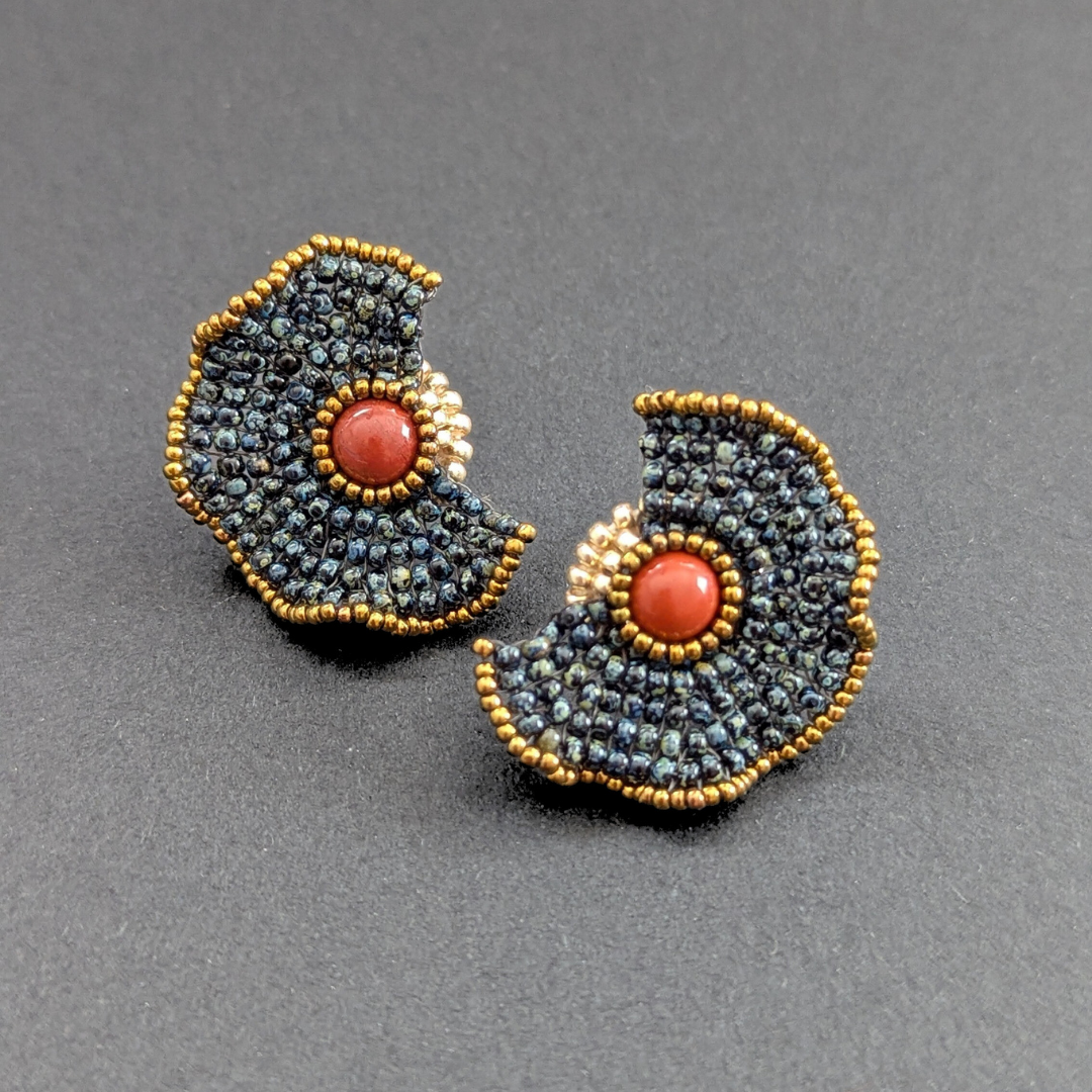 Red Jasper Ruffle Earrings