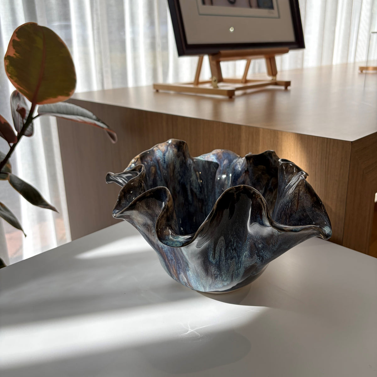Oil Slick Ruffle Bowl - Medium