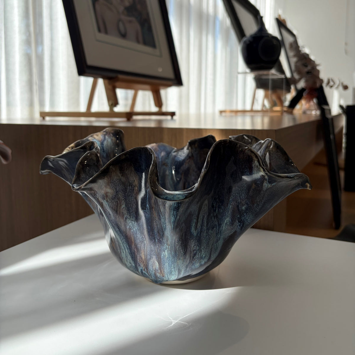 Oil Slick Ruffle Bowl - Medium