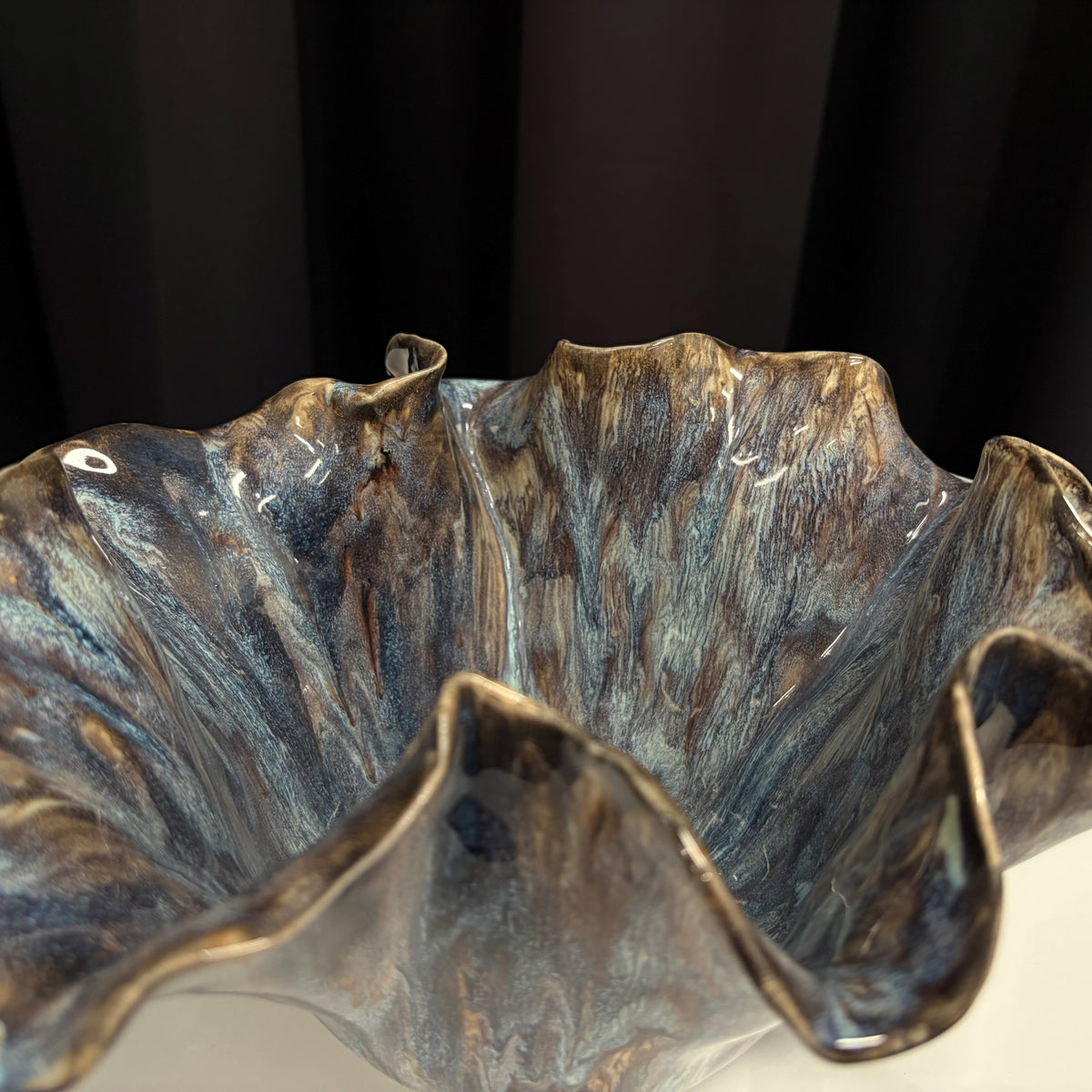 Oil Slick Ruffle Bowl - Medium
