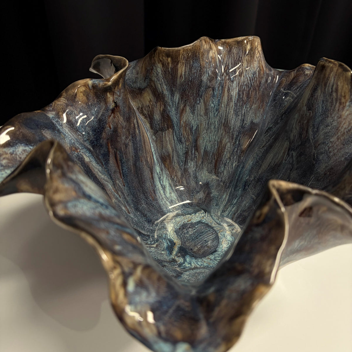 Oil Slick Ruffle Bowl - Medium