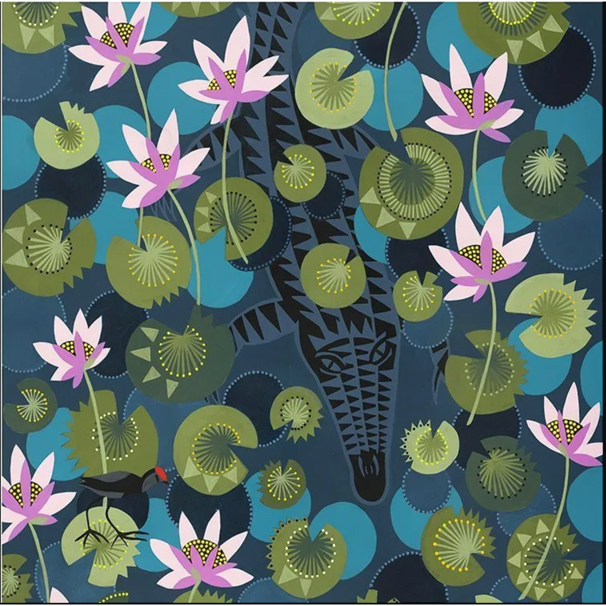 Crocodile among the Lilies