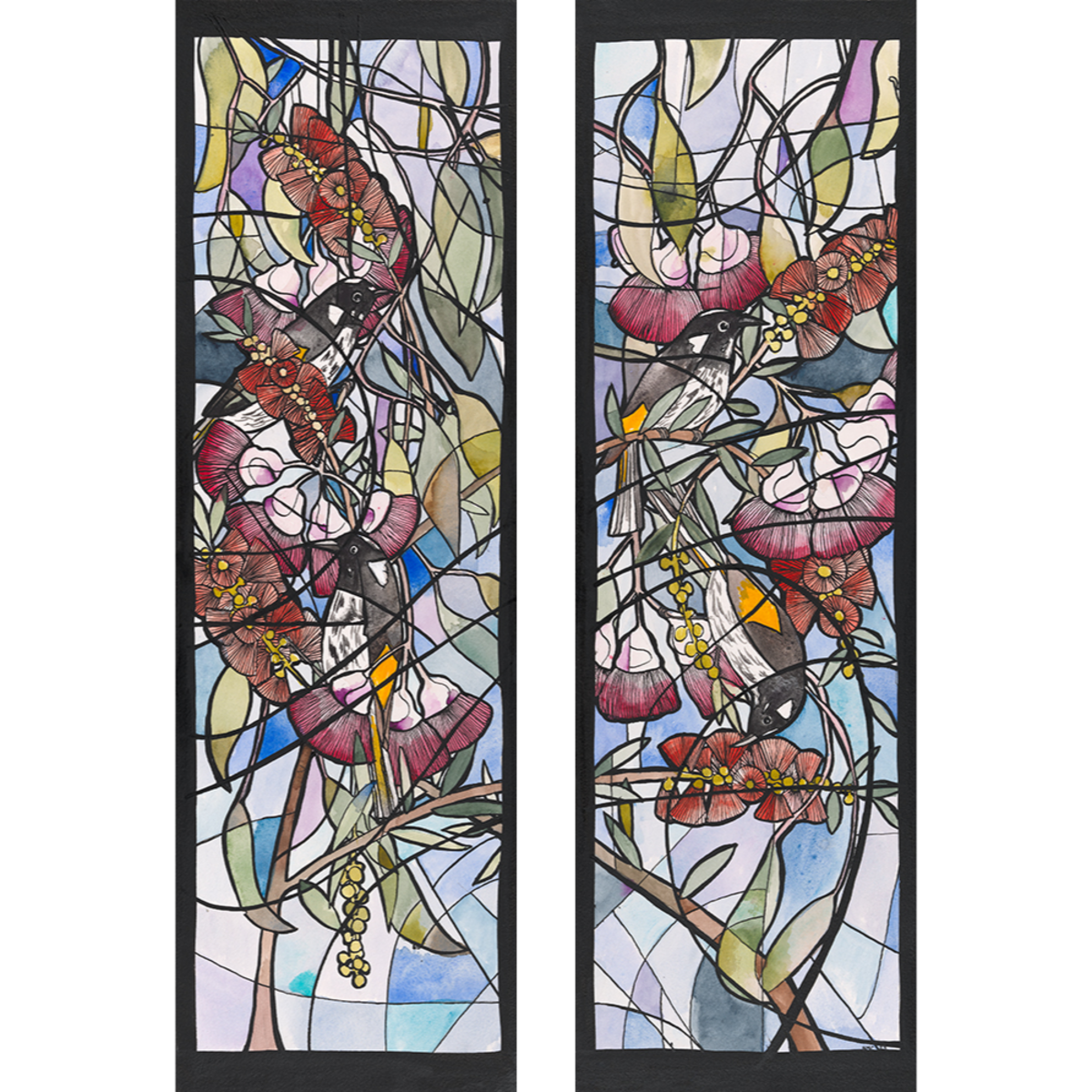 New Holland and Gum Flowers 3 Diptych