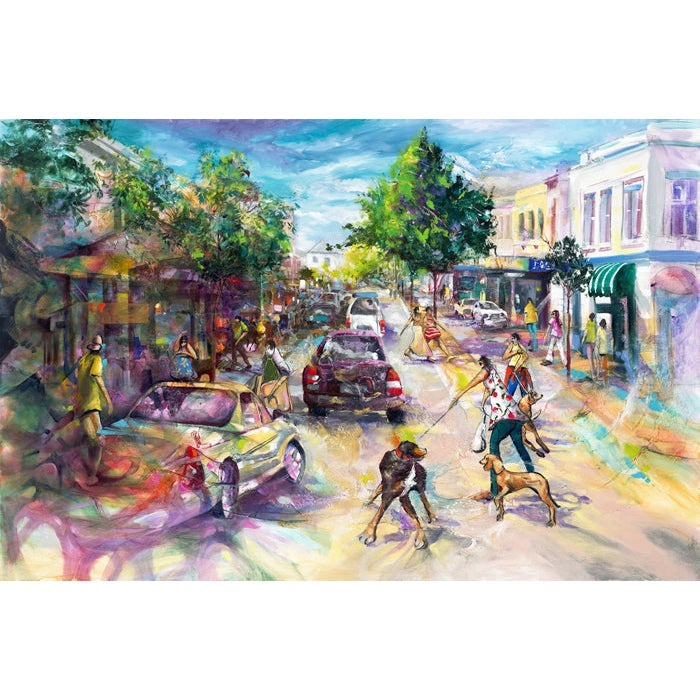 Donal Waters Mid Street Mayhem Fine Art Print