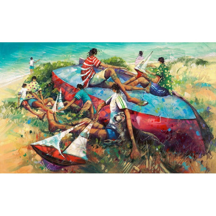 Donald Waters Pre-Race Discussions Fine Art Print