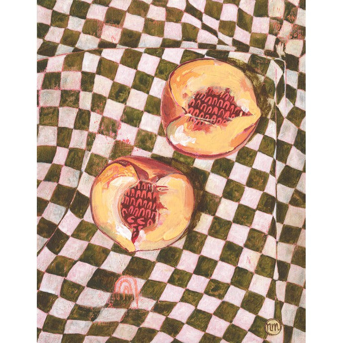 Peach on Checkers - Fine Art Print