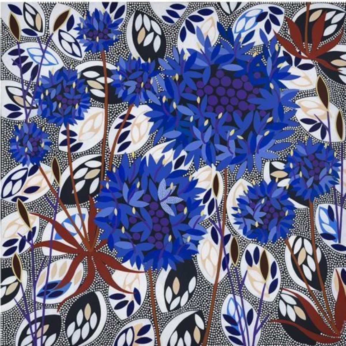 Native Blue Cornflower - Paper Print